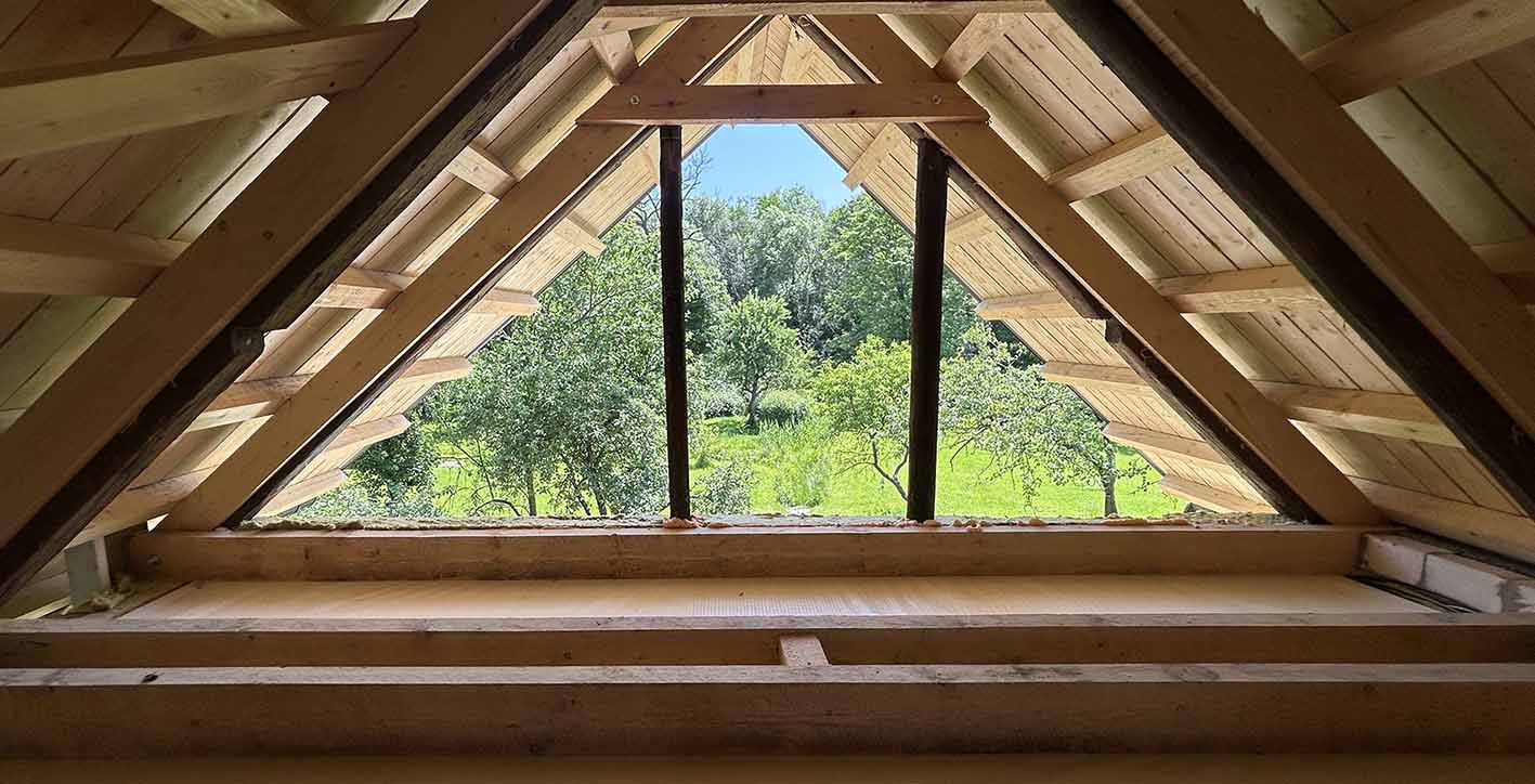 Luxusní sauna v původní stodole - stavební rekonstrukce ATEMA stav